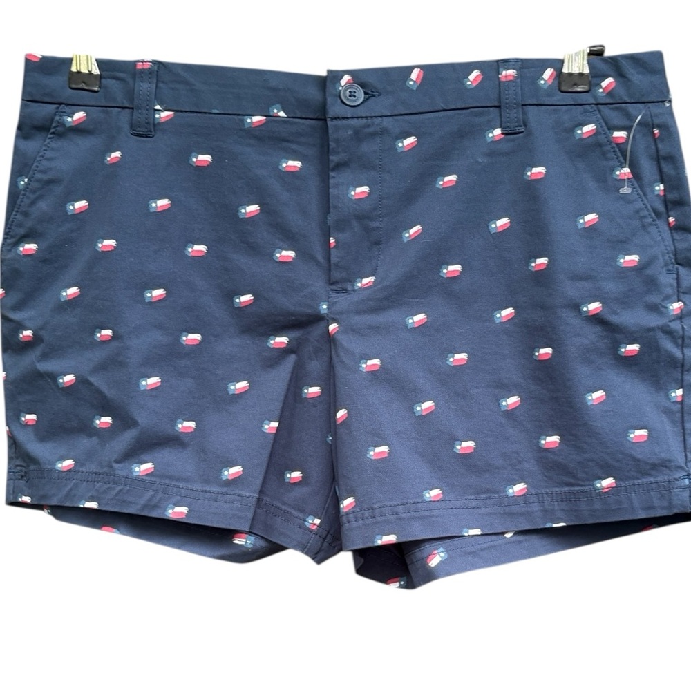 New Magellan Outdoors Texas Flag Chino Zip Up Shorts With Pockets Size 14